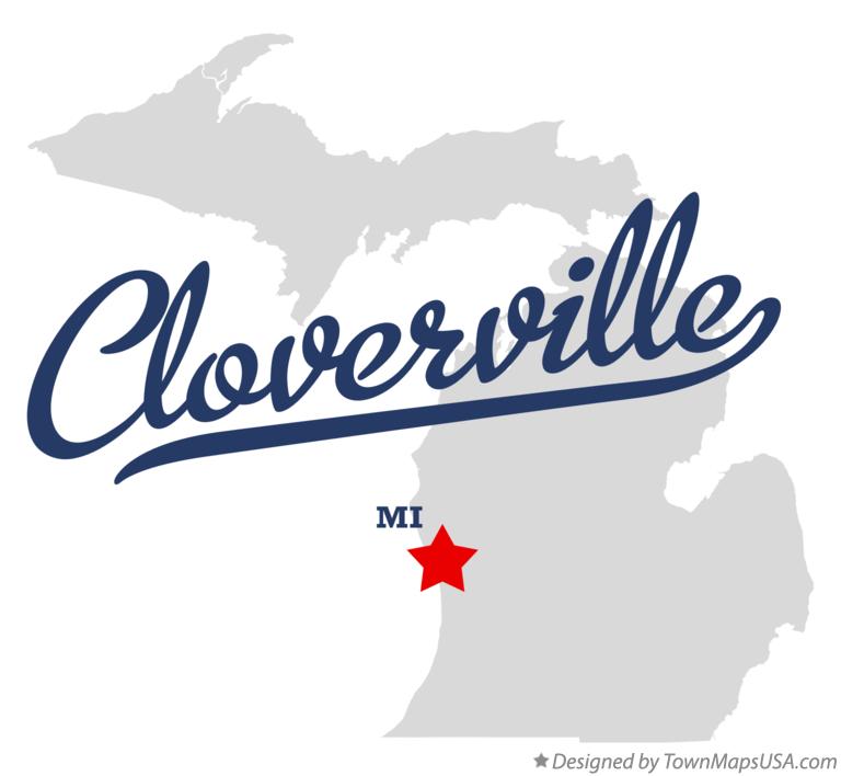 Map of Cloverville Michigan MI