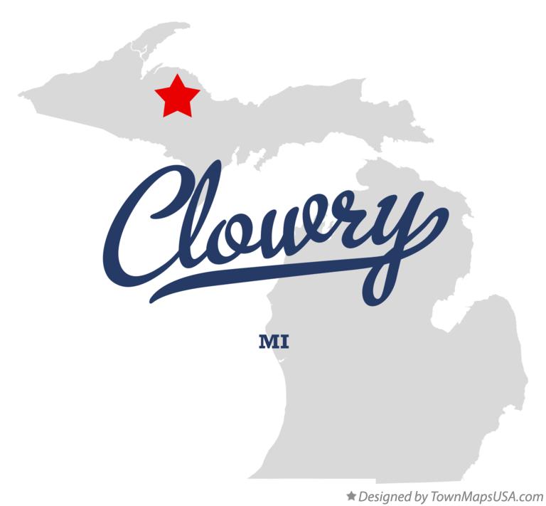 Map of Clowry Michigan MI