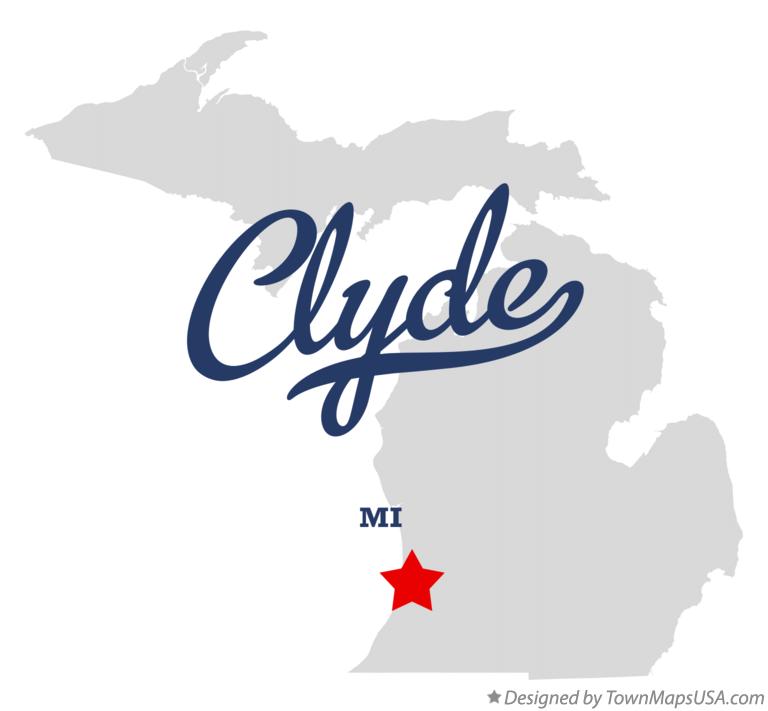 Map of Clyde Michigan MI