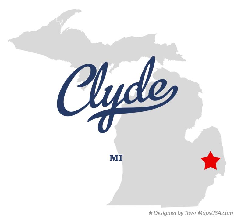 Map of Clyde Michigan MI