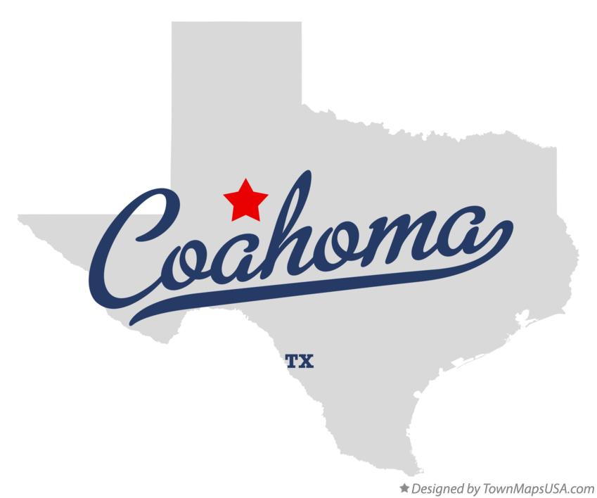 Map of Coahoma Texas TX