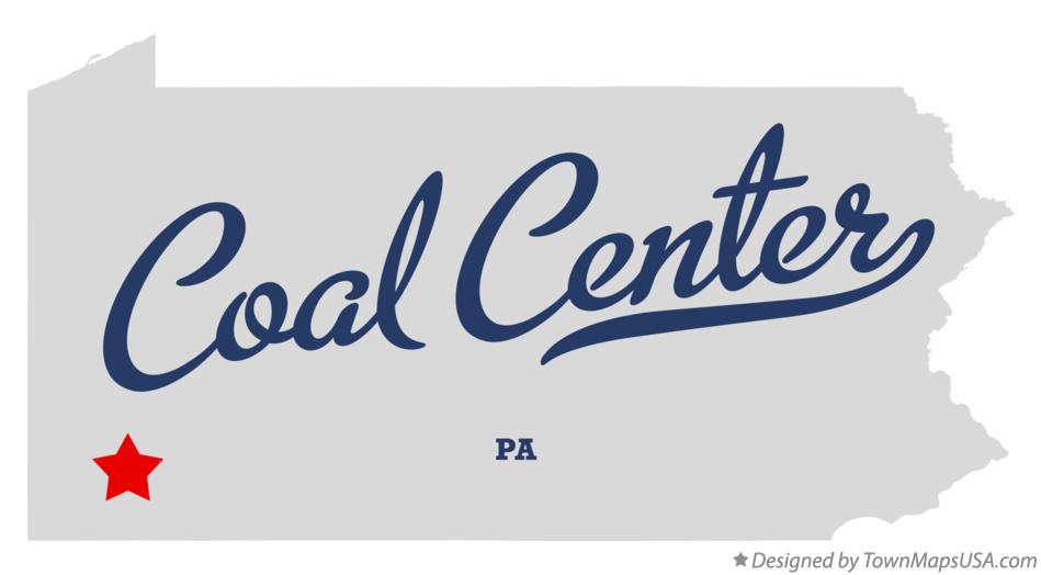 Map of Coal Center Pennsylvania PA