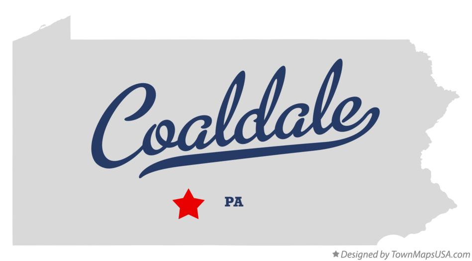 Map of Coaldale Pennsylvania PA
