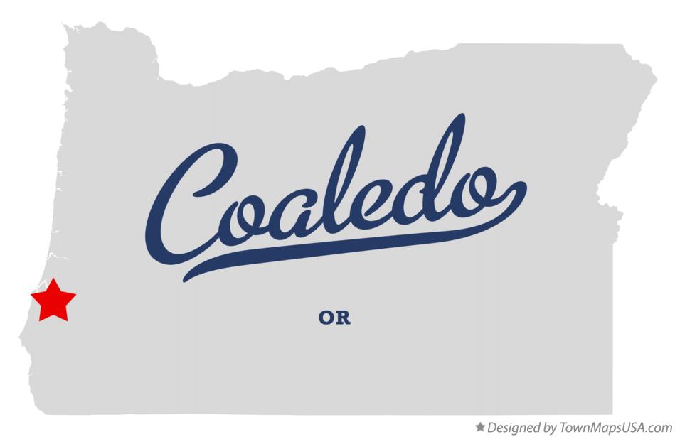 Map of Coaledo Oregon OR