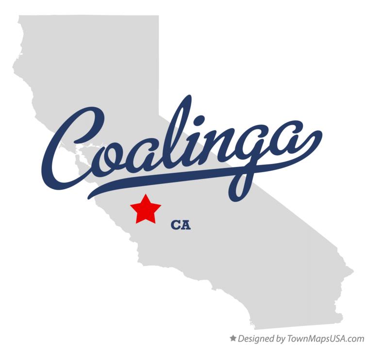 Map of Coalinga California CA
