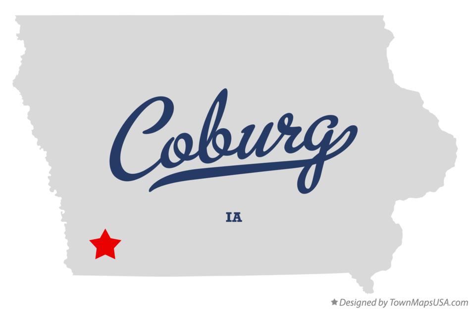 Map of Coburg Iowa IA