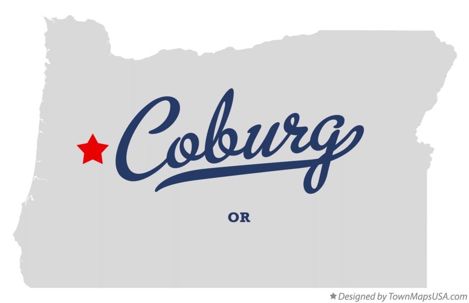 Map of Coburg Oregon OR