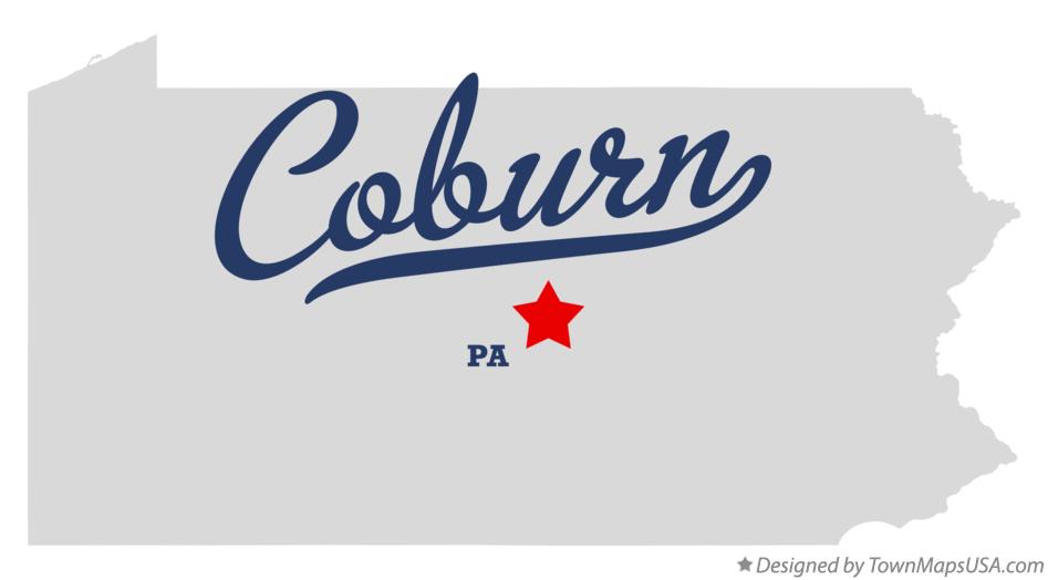 Map of Coburn Pennsylvania PA