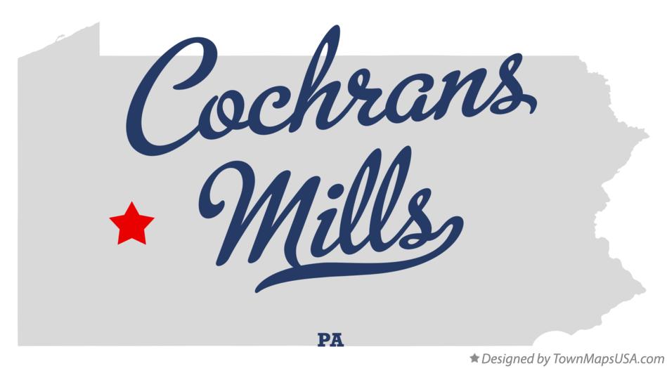 Map of Cochrans Mills Pennsylvania PA