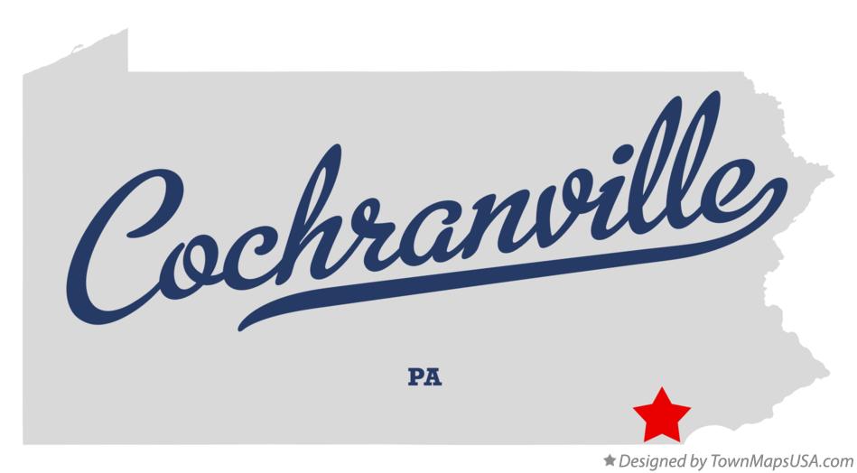 Map of Cochranville Pennsylvania PA