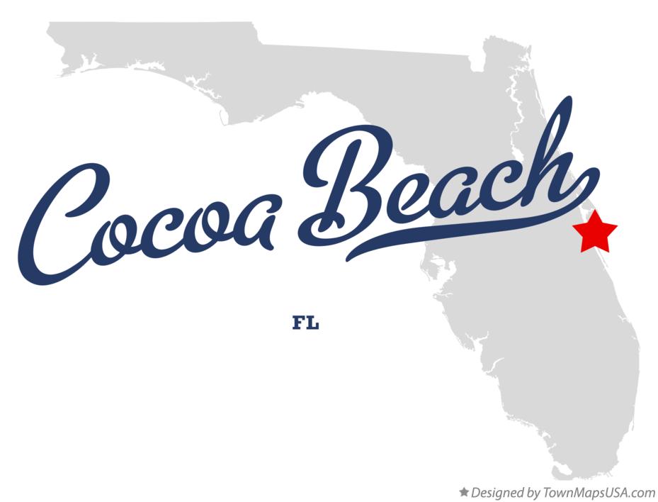 Map of Cocoa Beach Florida FL