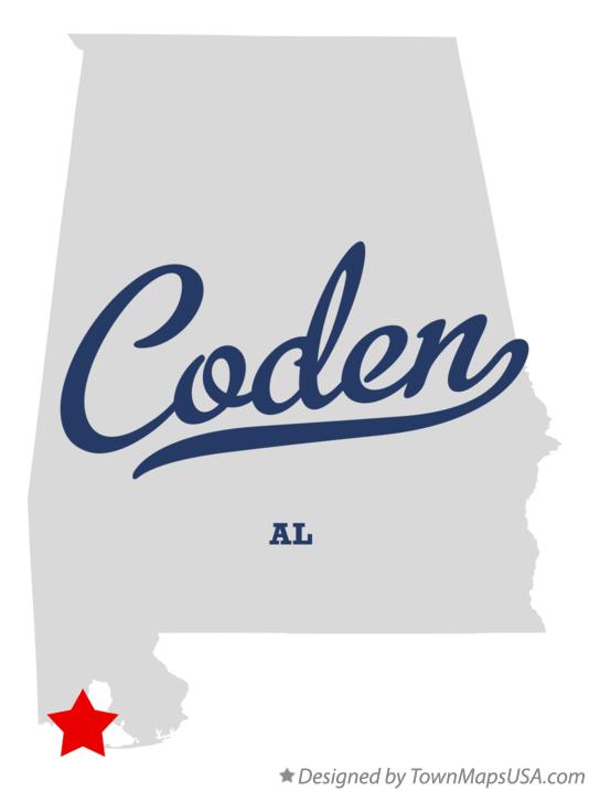 Map of Coden Alabama AL