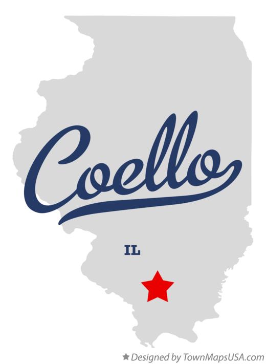 Map of Coello Illinois IL