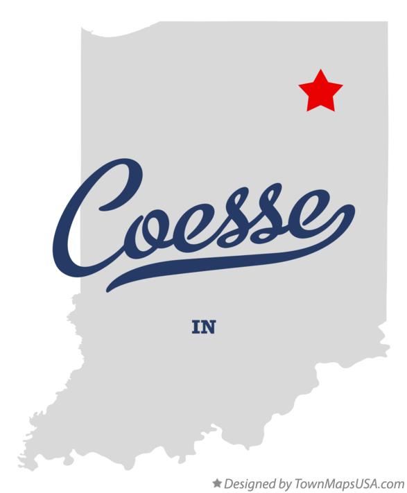 Map of Coesse Indiana IN