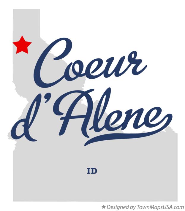 Map of Coeur d'Alene Idaho ID