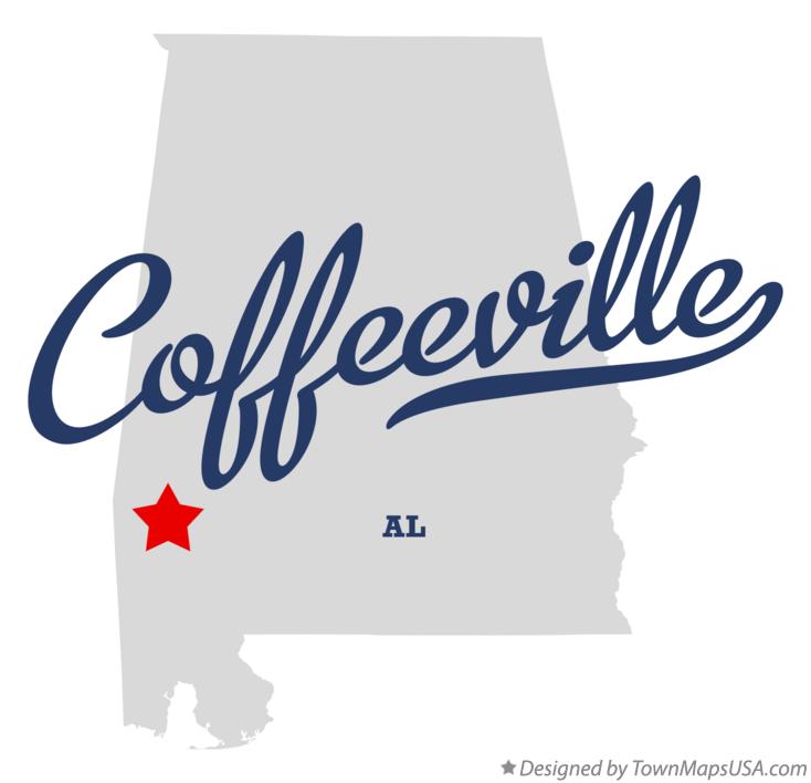 Map of Coffeeville Alabama AL