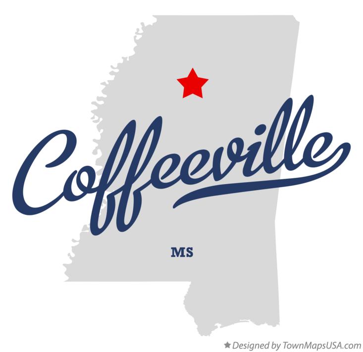 Map of Coffeeville Mississippi MS