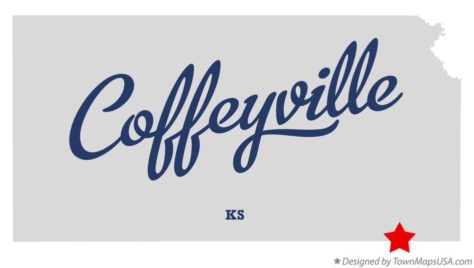 Map of Coffeyville Kansas KS