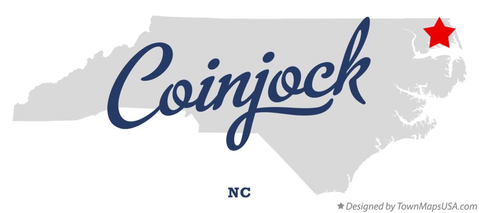 Map of Coinjock North Carolina NC