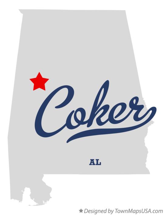 Map of Coker Alabama AL