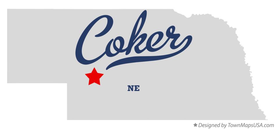 Map of Coker Nebraska NE