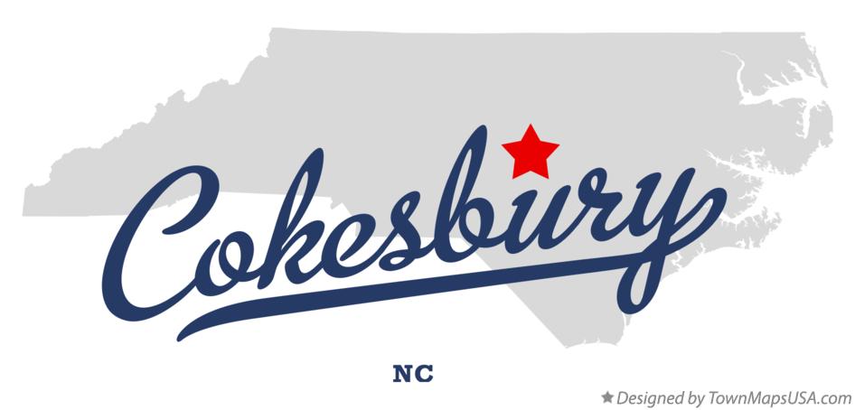 Map of Cokesbury North Carolina NC