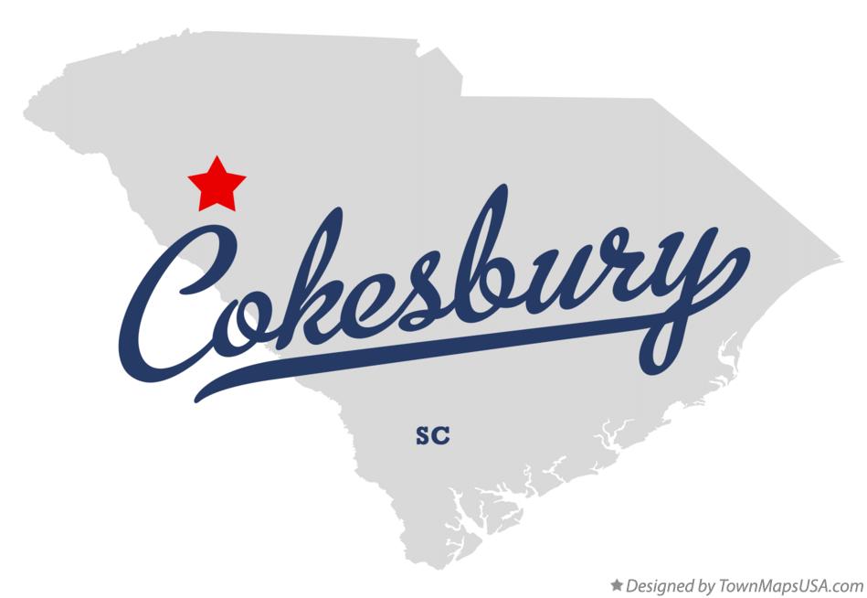 Map of Cokesbury South Carolina SC