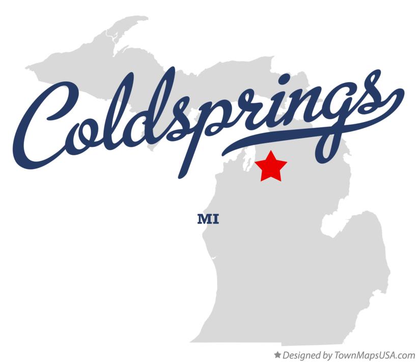 Map of Coldsprings Michigan MI