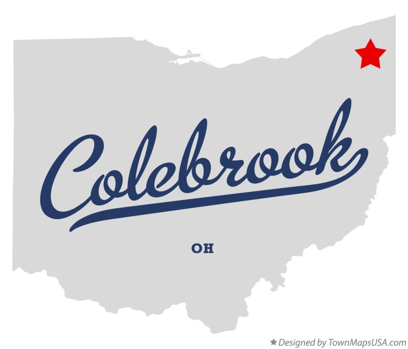 Map of Colebrook Ohio OH