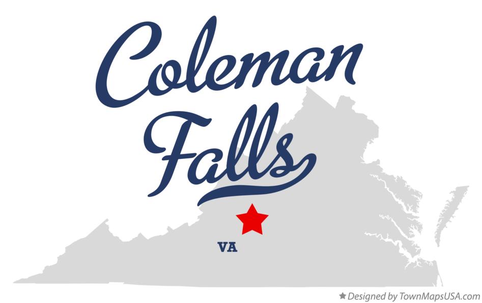 Map of Coleman Falls Virginia VA
