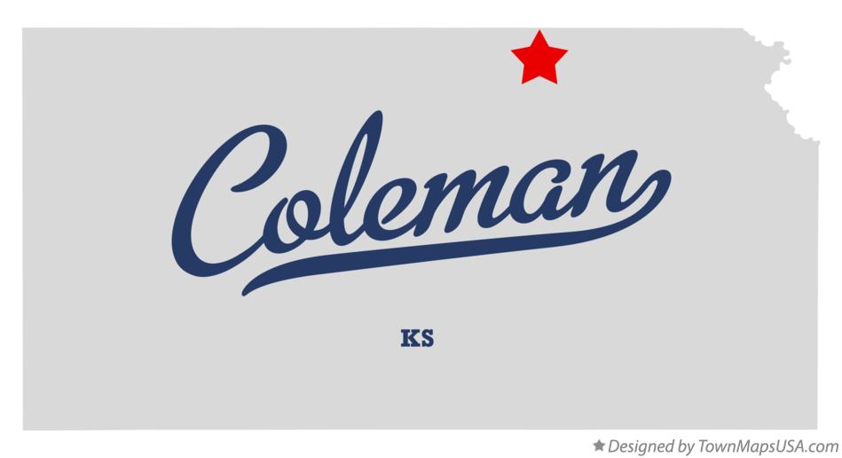 Map of Coleman Kansas KS