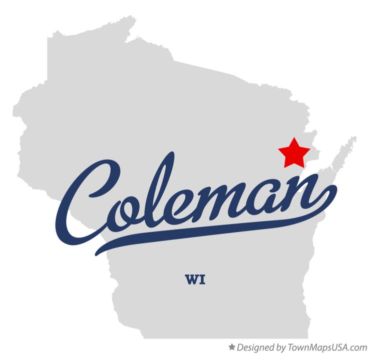 Map of Coleman Wisconsin WI
