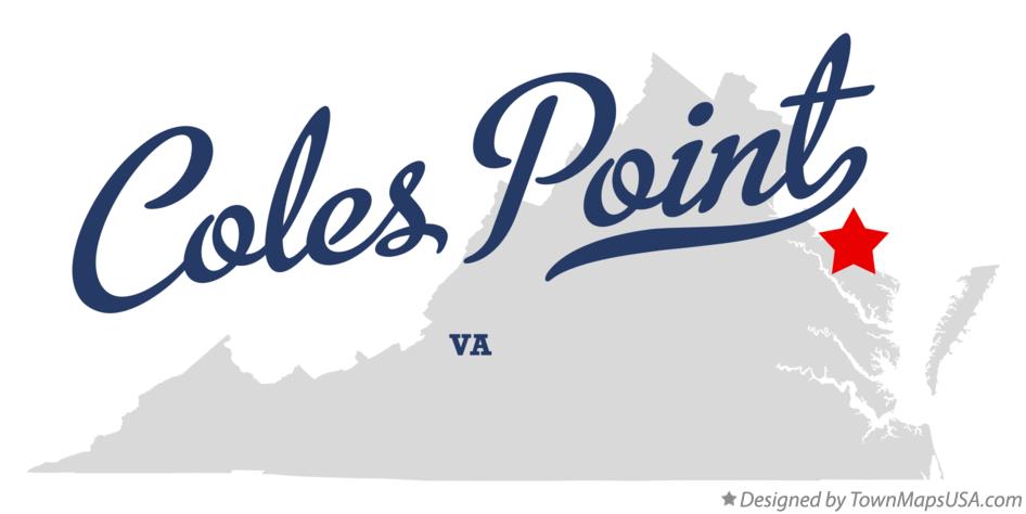 Map of Coles Point Virginia VA