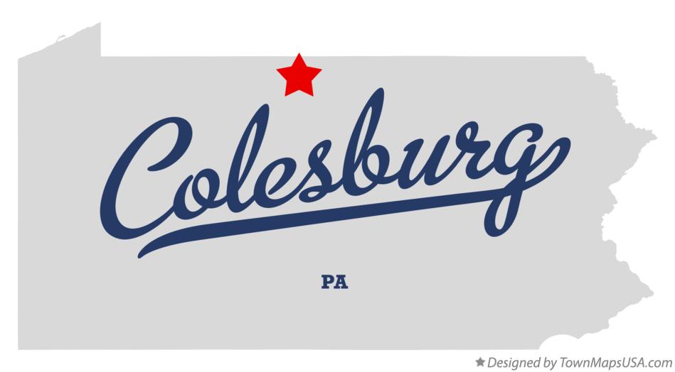 Map of Colesburg Pennsylvania PA