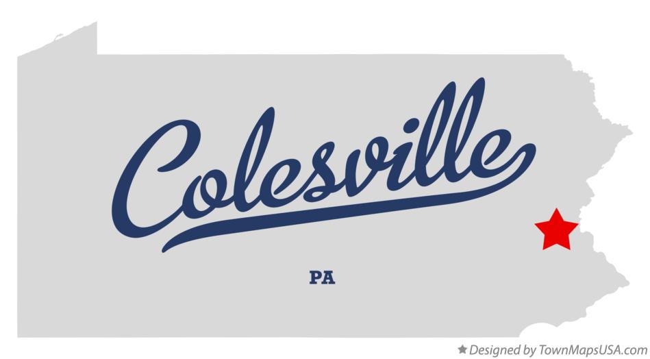 Map of Colesville Pennsylvania PA