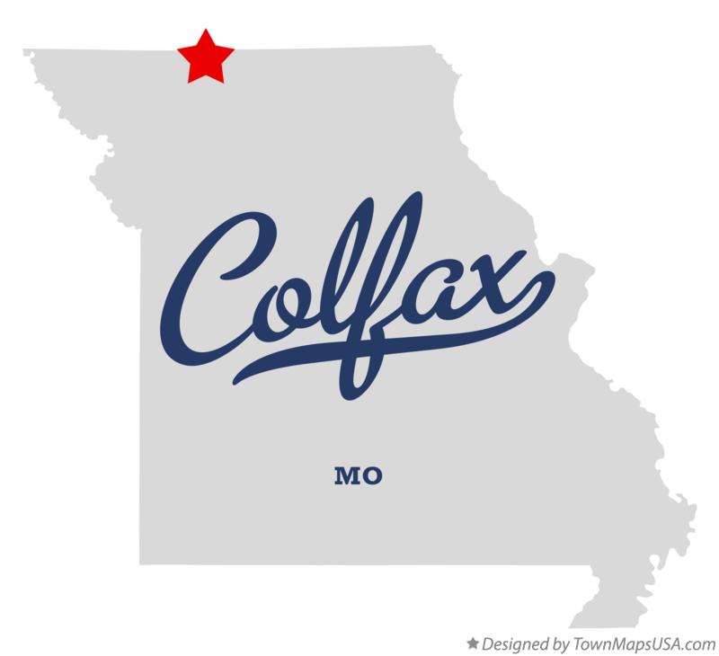 Map of Colfax Missouri MO