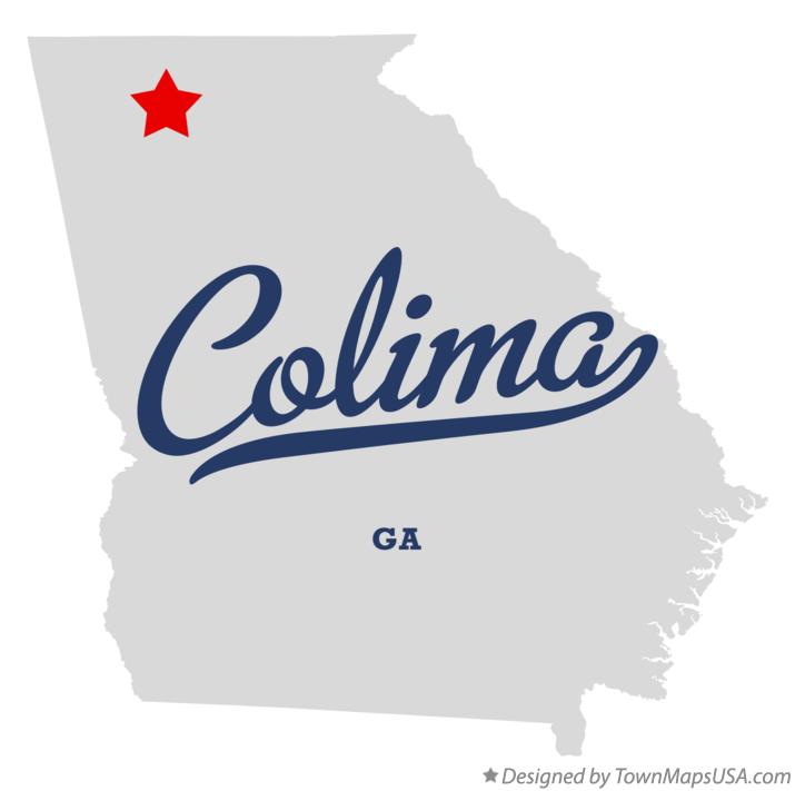 Map of Colima Georgia GA