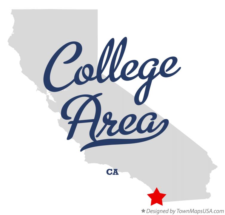 Map of College Area California CA