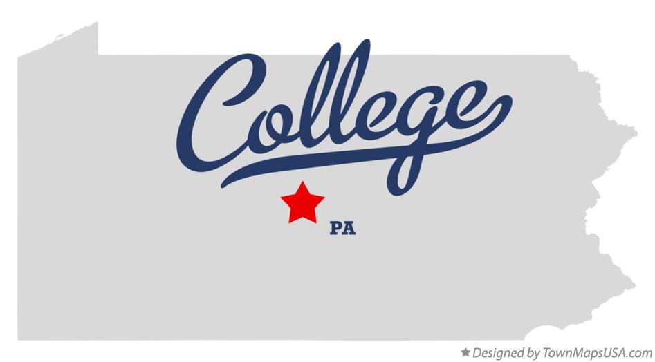 Map of College Pennsylvania PA