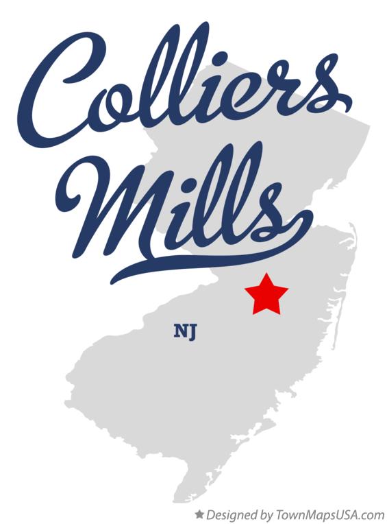 Map of Colliers Mills New Jersey NJ