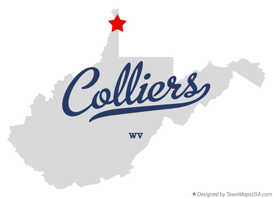 Map of Colliers West Virginia WV