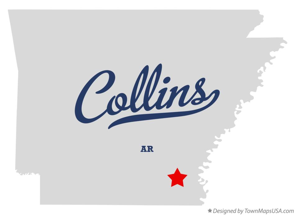 Map of Collins Arkansas AR
