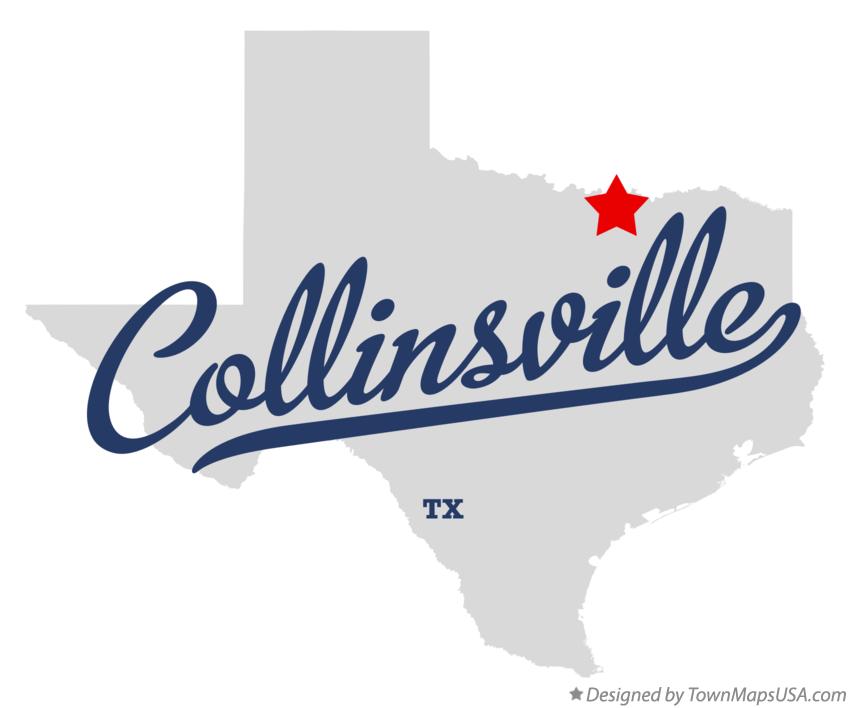 Map of Collinsville Texas TX