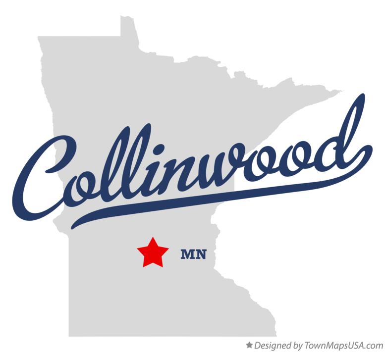 Map of Collinwood Minnesota MN