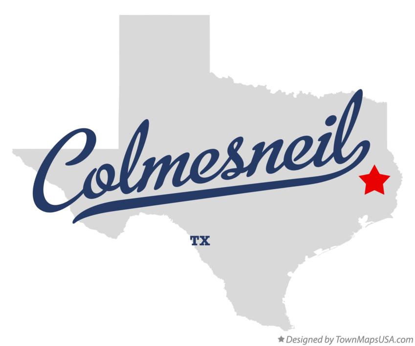 Map of Colmesneil Texas TX