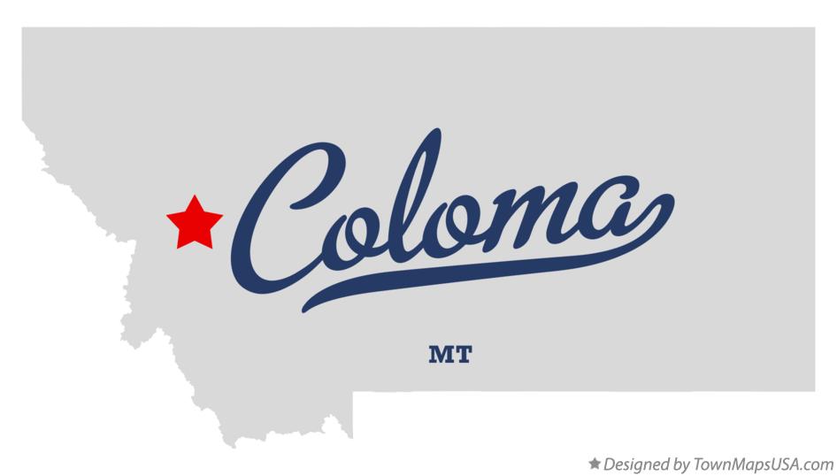 Map of Coloma Montana MT