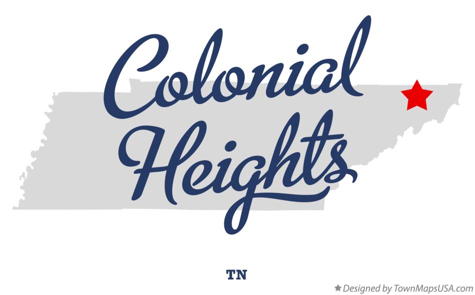 Map of Colonial Heights Tennessee TN