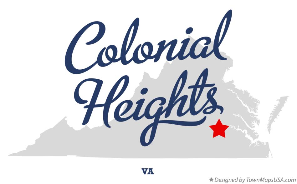 Map of Colonial Heights Virginia VA