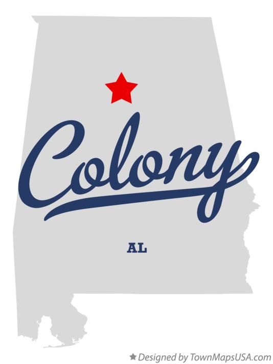 Map of Colony Alabama AL