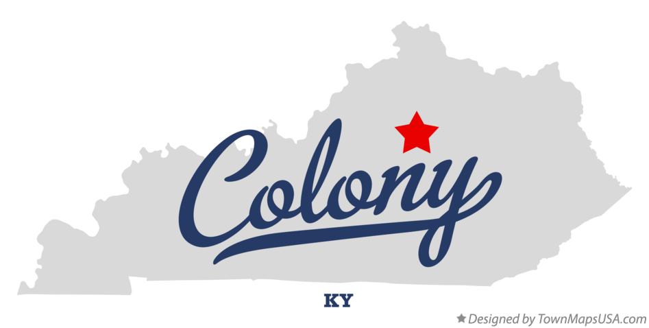 Map of Colony Kentucky KY